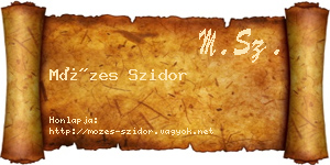 Mózes Szidor névjegykártya